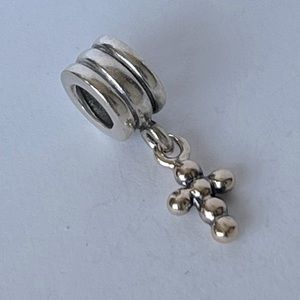 Two tone dangling cross charm